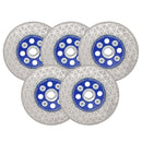 Saw Blades 5pcs 4/4.5/5"Cutting Grinding for Granite Concrete M14 or 5/8-11 Flange