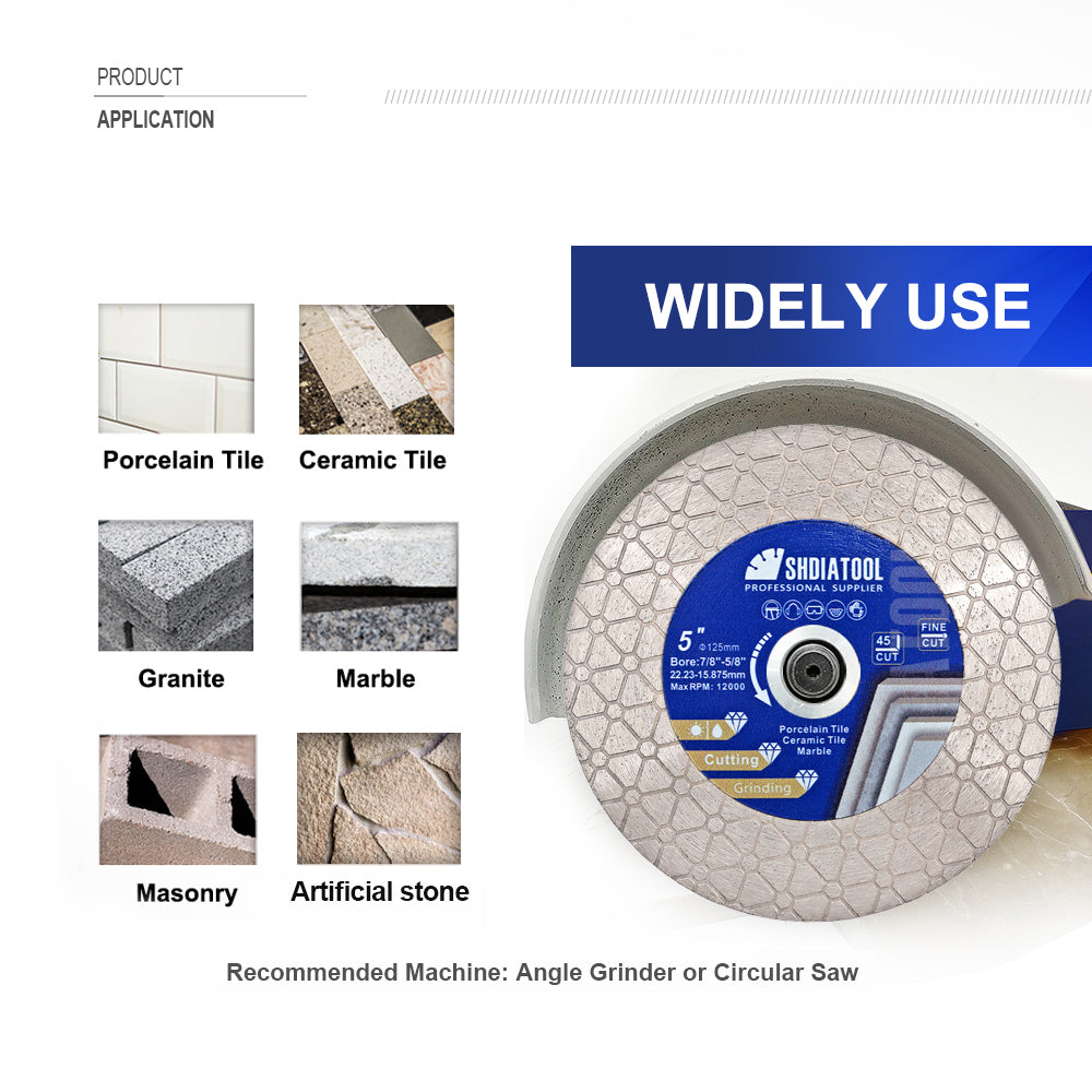 5"Diamond Cutting Grinding Discs Triangle Double Sided Granite Marble Ceramic - SHDIATOOL
