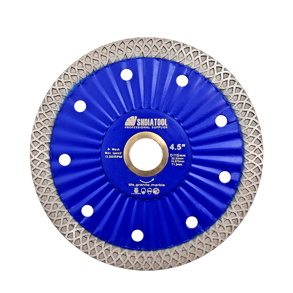 SHDIATOOL Diamond Hot Pressed Turbo Saw Blade for Cutting Tile Granite Marble Quartz Sandstone 4''/4.5''/7'' - SHDIATOOL