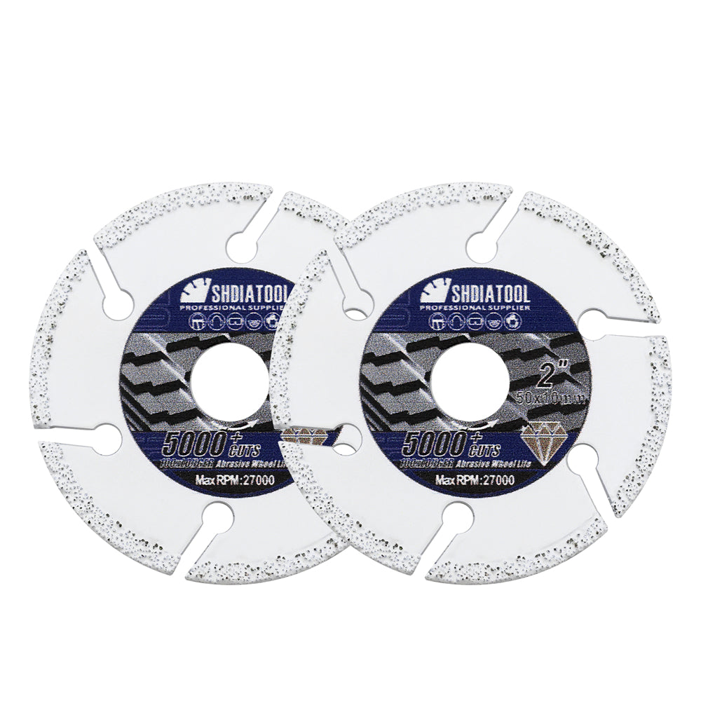 SHDIATOOL 2pcs Metal Cutting Disc 2" 3-3/8'' Saw Blade for Steel Tube Iron Rebar Saw Blade