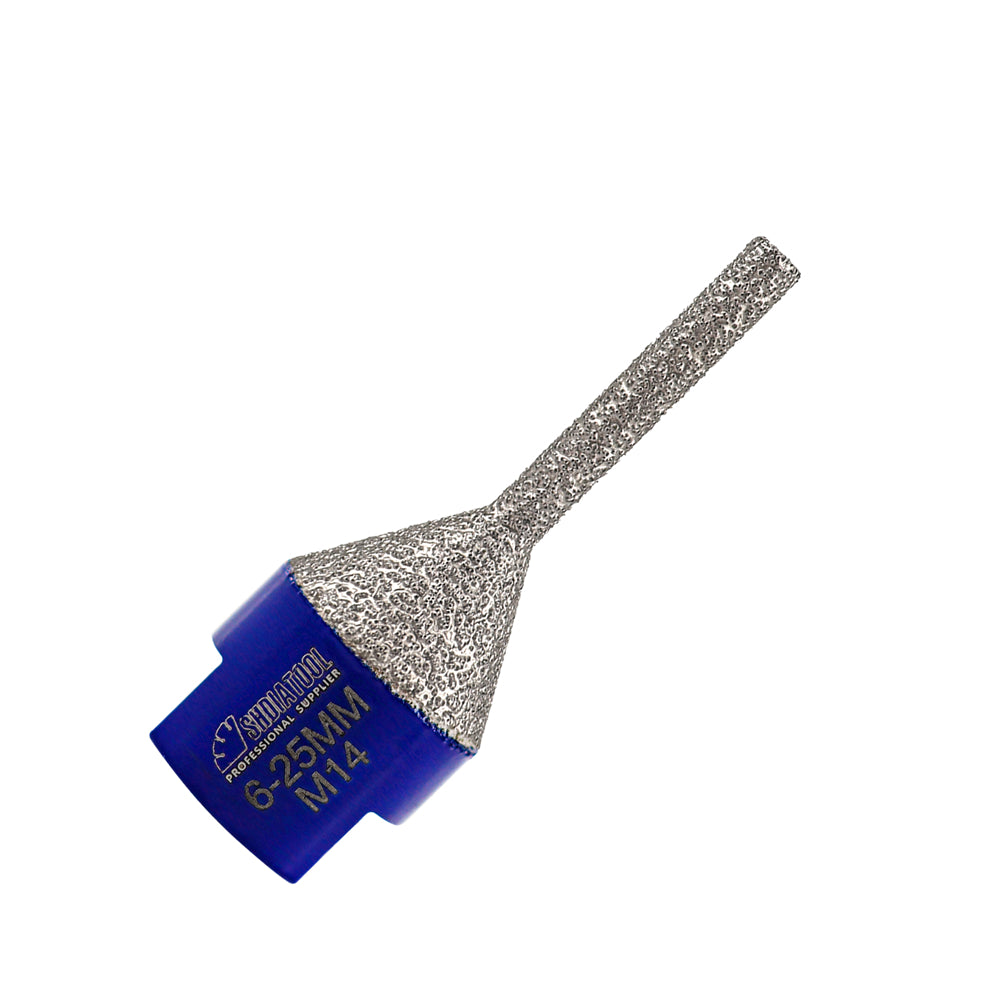 SHDIATOOL Vacuum Brazed Diamond Finger Milling Bits for Porcelain Ceramic Tile Marble Granite Dia 1/4''-1''(6-25mm) 5/8-11 or M14 Thread - SHDIATOOL