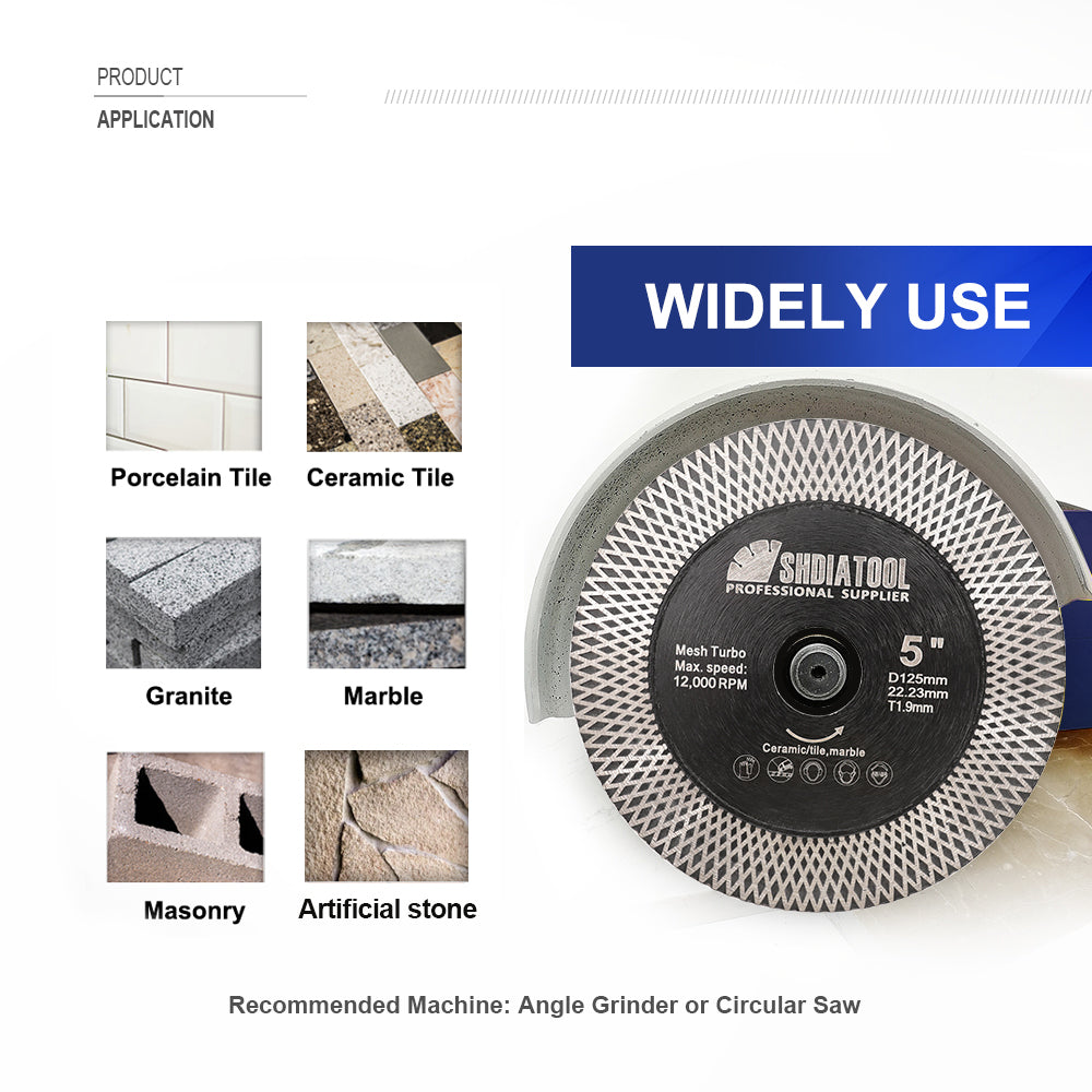SHDIATOOL X Mesh Turbo Blade Tile Ceramic Marble Double Sided Diamond Cutting Grinding Disc US Warehouse