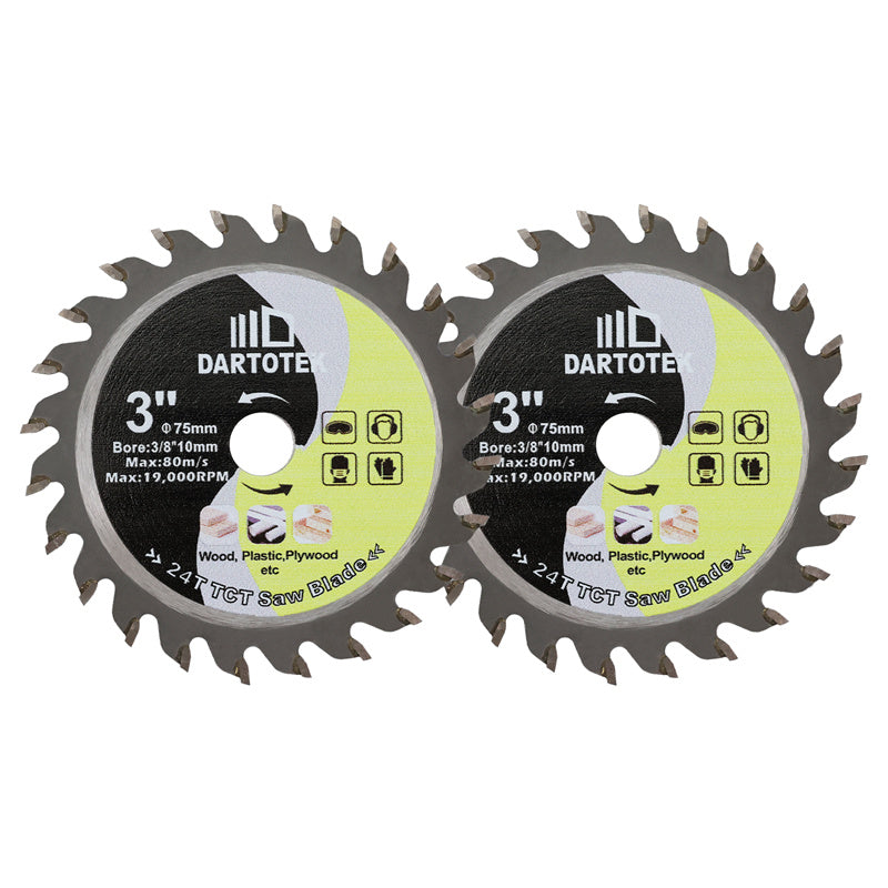 DARTOTEK 2/3/5pcs 3''75MM TCT Wood Diamond Saw Blade Wood Triming Cutting Discs