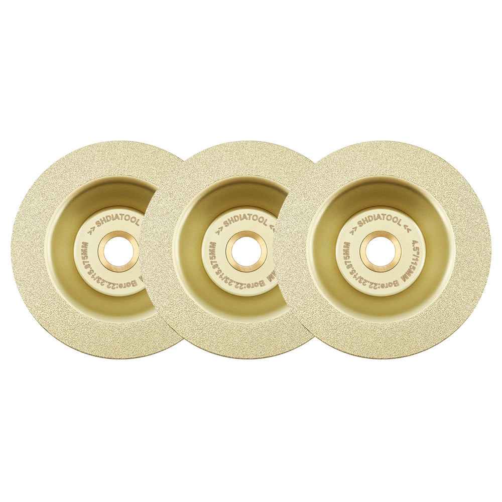 SHDIATOOL 1/2/3pcs 4.5inch/5inch Brazed Rock Plate Bowl Cutting Grinding Disc 115mm/125mm Dekton Porcelain Tile Ceramic Marble Granite