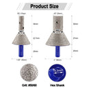 Diamond Milling Chamfer Finger Bits Porcelain Ceramic Tile Marble Hexagonal Shank