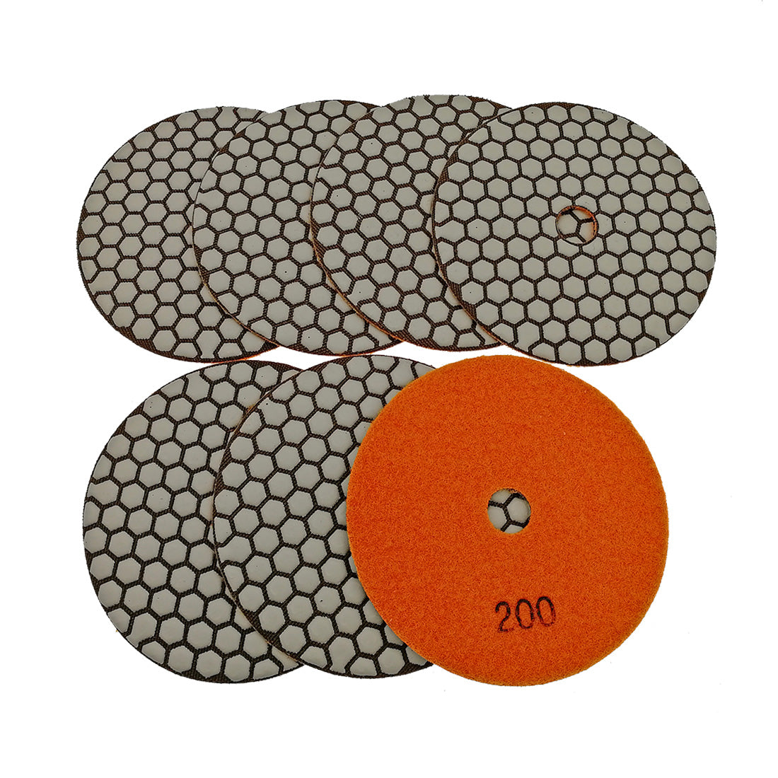 SHDIATOOL 5 Inch Dry Diamond polishing Pads Grit 50 for Granite Marble Quartz(7-Pack) - SHDIATOOL