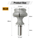 Diamond Router Bits with 1/2" Shank for Granite Marble 31 sizes 2pcs - SHDIATOOL