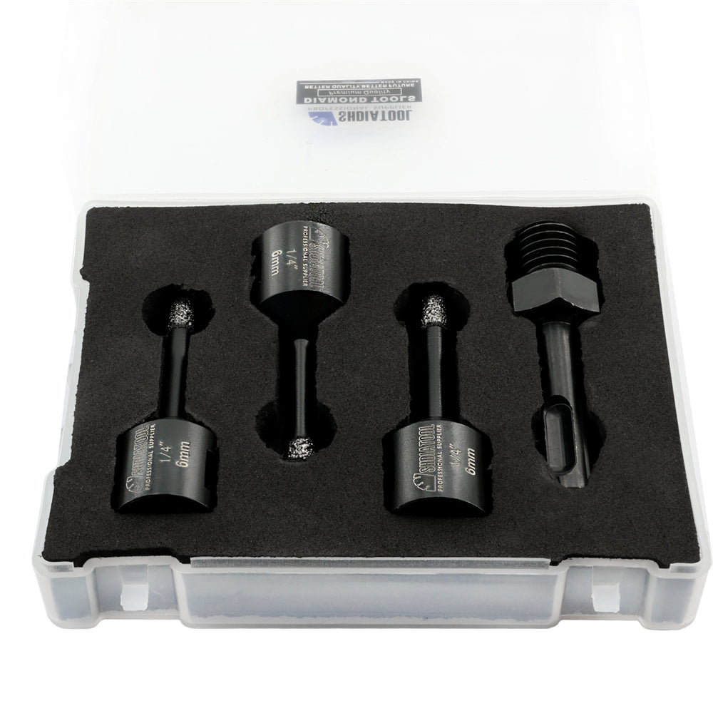 Diamond Drill Bit 4pcs/set for Porcelain Tile Granite Marble Hole Saw 5/8-11 Thread