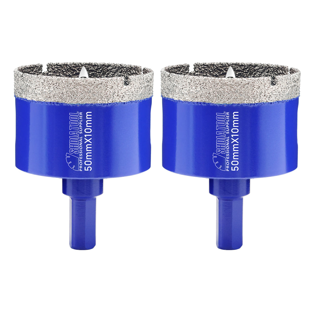 Shdiatool 1/2/3pcs 20-68mm Vacuum Brazed Triangle Shank Drill Bit with Postion Drill Bit for Ceramic Tile Marble Granite