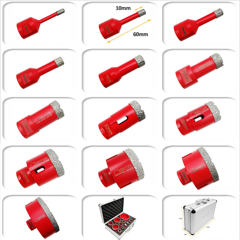 Diamond Drill Core Bits Kit and an Adapter for Tile Porcelain Granite Spain Warehouse - SHDIATOOL
