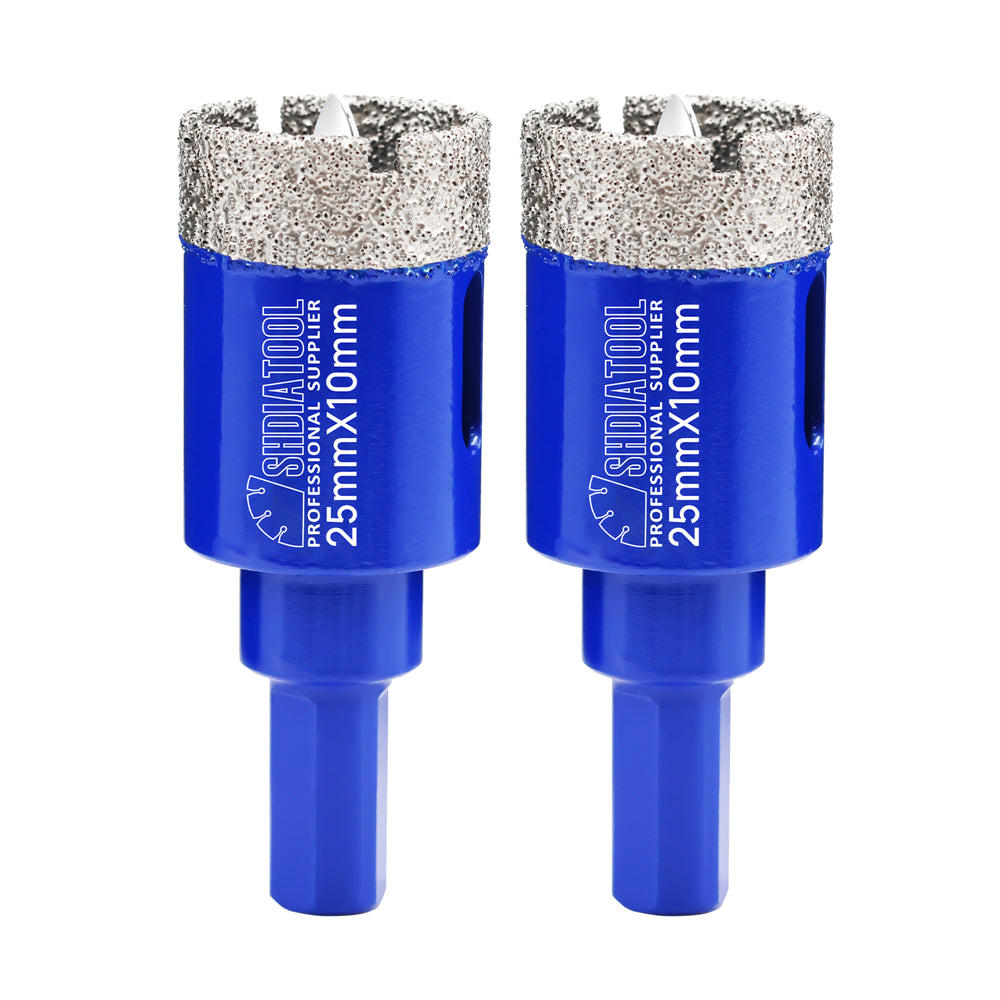 Shdiatool 1/2/3pcs 20-68mm Vacuum Brazed Triangle Shank Drill Bit with Postion Drill Bit for Ceramic Tile Marble Granite
