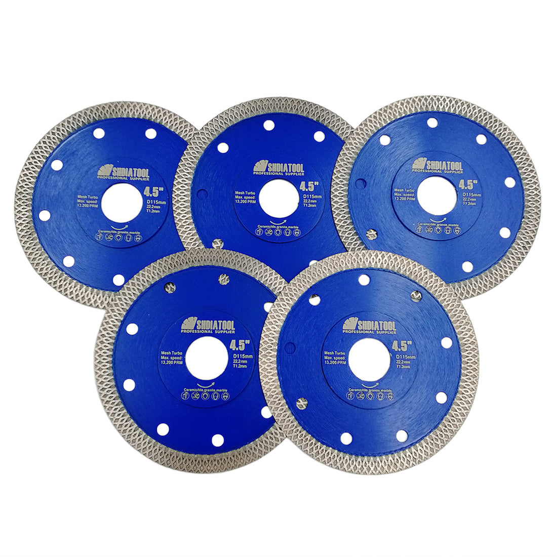 Saw Blade X Mesh Turbo 5pcs 4/4.5/5inchs Granite Marble Tile Porcelain