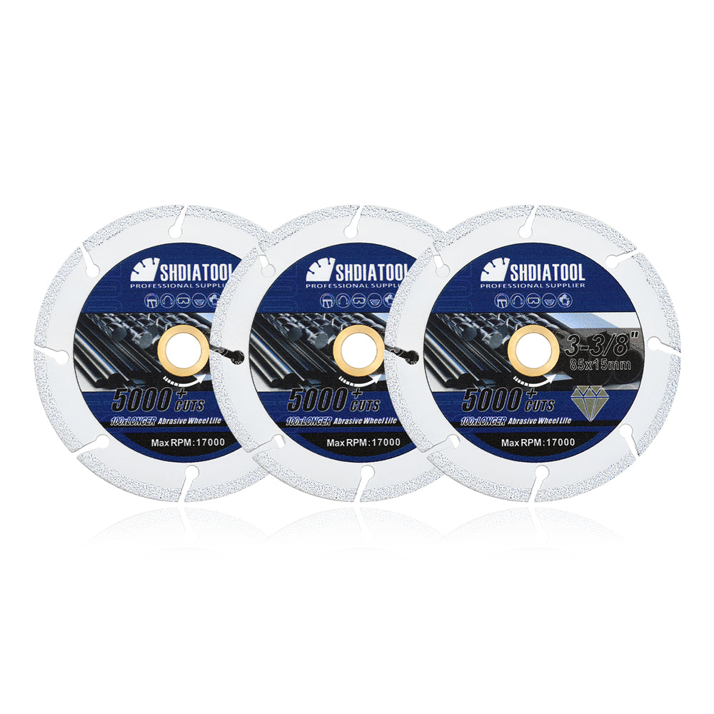 SHDIATOOL 2pcs Metal Cutting Disc 2" 3-3/8'' Saw Blade for Steel Tube Iron Rebar Saw Blade