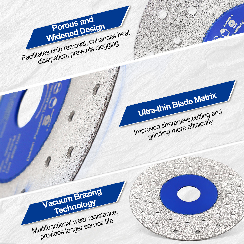 SHDIATOOL 1/2/3pcs Porous Widened Cutting Blade 75/115/125mm Ultra-Thin Disc Dekton Porcelain Tile Marble Glass Granite