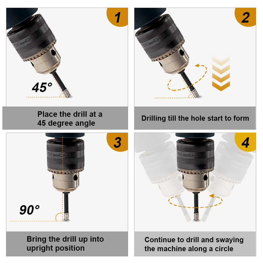 Dry Diamond Drill Bits Hex Shank for Granite Marble Porcelain Tile Ceramic SHDIATOOL - SHDIATOOL