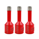 3pcs/set Red Dry Diamond Drill Bits for Porcelain Tile Stoneware Granite M14 thread - SHDIATOOL