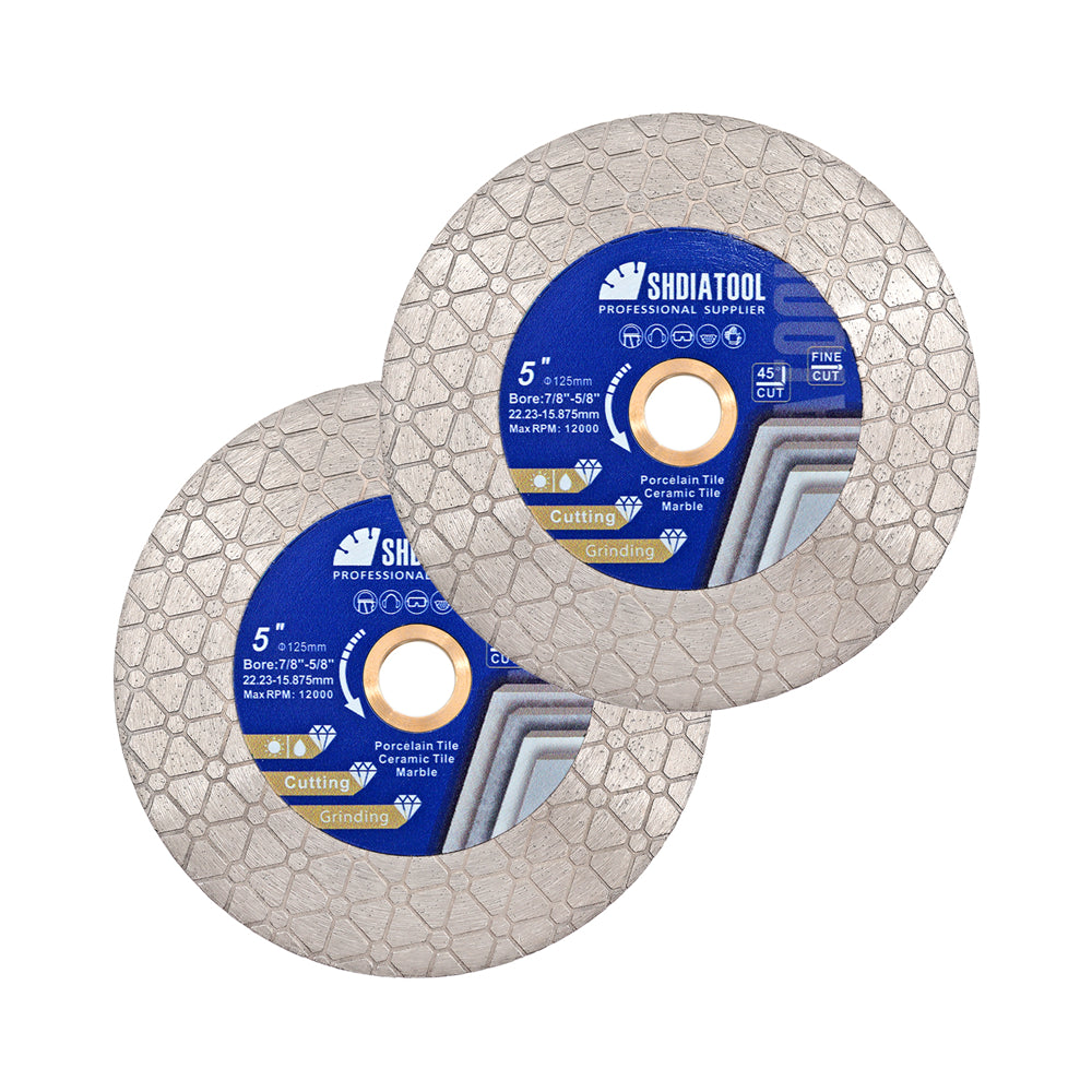 Diamond Saw Blade Double-sided 5"/125mm for Tile Marble Granite Stone Cutting Disc - SHDIATOOL