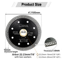 Mesh Turbo Saw Blade 2pcs 4"/105mm Cutting for Granite Ceramic SHDIATOOL
