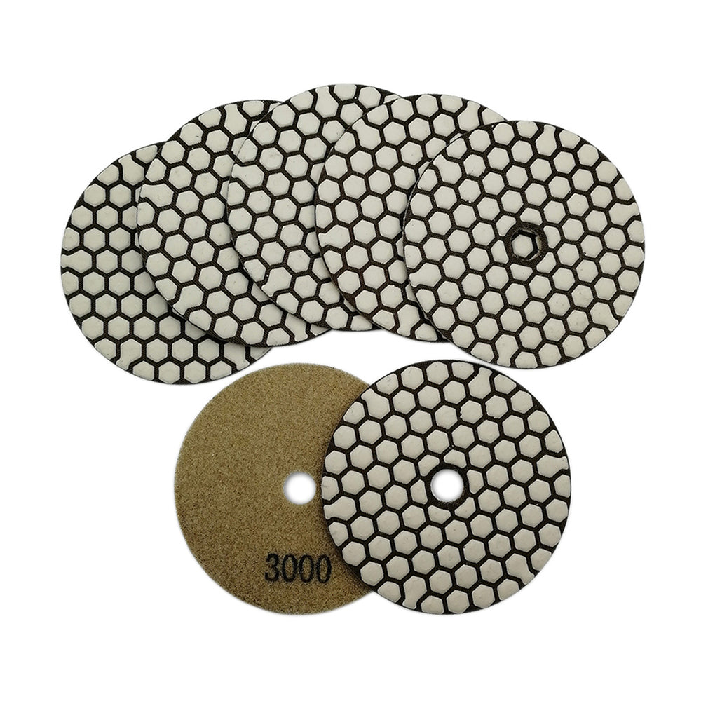 4 inch Dry Diamond Polishing Pad for Granite Marble 7pcs/set Grit 3000