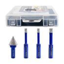 Diamond Drill Bits 4pcs/set Dia 6/6/8mm Core Bits Triangle Shank+20mm Chamfer Bit Granite Ceramic Marble Vacuum Brazed Hole Saw