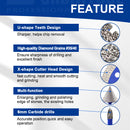 SHDIATOOL 12pcs Drilling Bit Kit Triangle Shank Carbide Bit 115mm X Mesh Cutting Disc Milling Bit Chamfer Hex for Granite Marble Porcelain