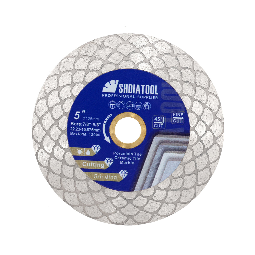 SHDIATOOL Diamond Cutting Grinding Disc 4.5"/5" Ceramic Tile Granite Saw Blade