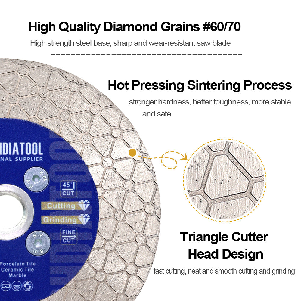 Saw Blade 4" Triangle Cutting Grinding for Marble Granite Stone Bore or Flange