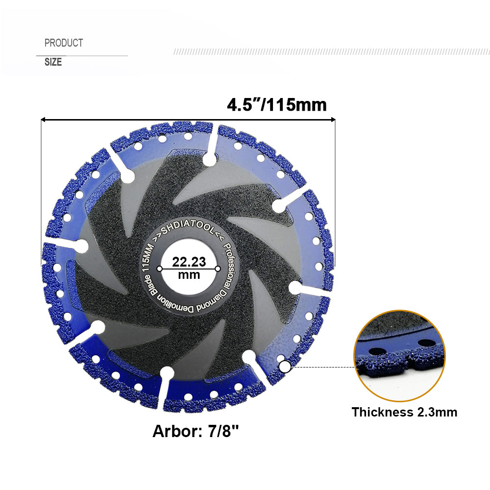 4.5"Metal Cutting Diamond Blade All Purpose Cut Off Wheel Rebar Sheet Metal Iron US Warehouse