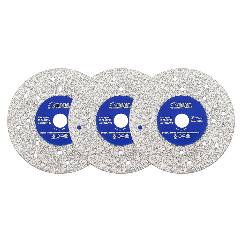 SHDIATOOL 1/2/3pcs Porous Widened Cutting Blade 75/115/125mm Ultra-Thin Disc Dekton Porcelain Tile Marble Glass Granite