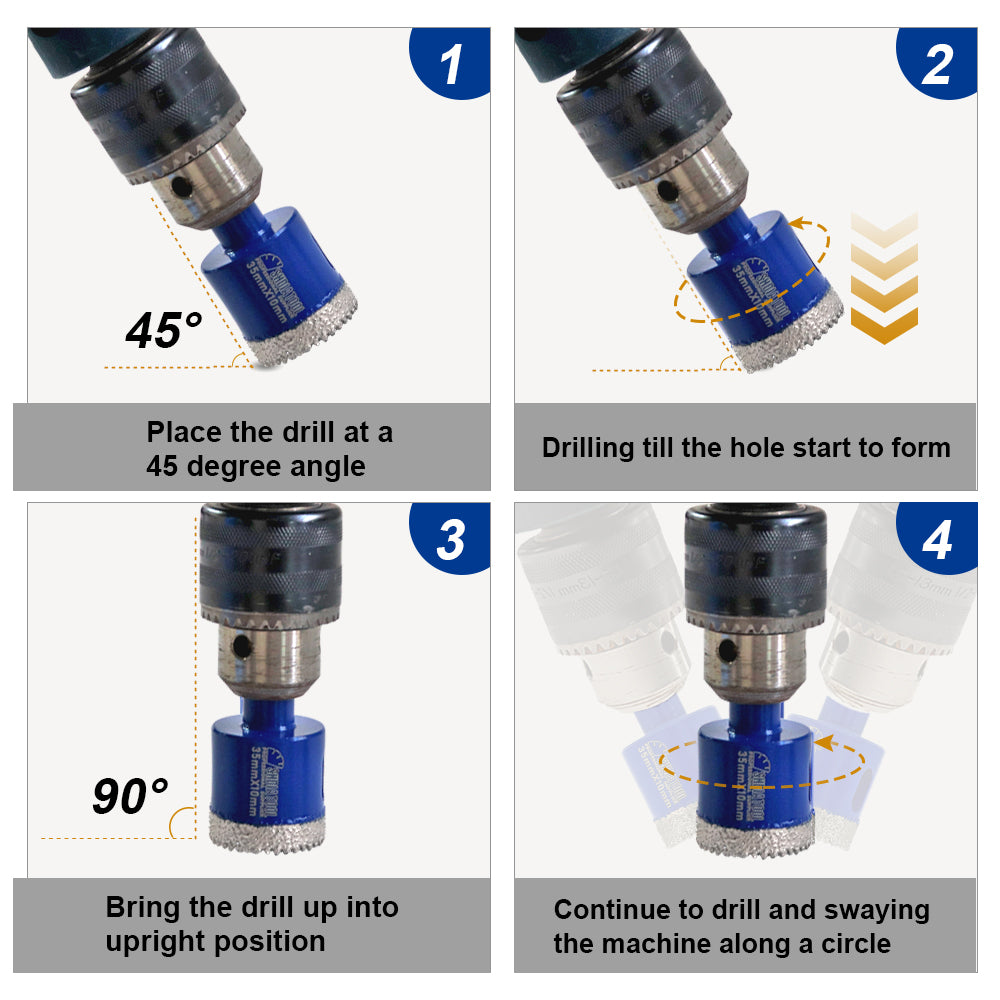 Diamond Drill Core Bit for Porcelain Ceramic Granite Marble with Triangle Shank