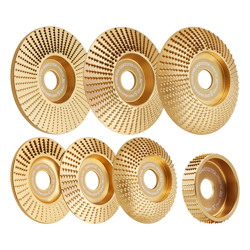 DARTOTEK 1pc 75/100/125mm Wood Grinding Wheel Cup Wheel Milling Disc Plate Carving Profile Plain Bevel Camber Bowl Abrasive Tool Trimming