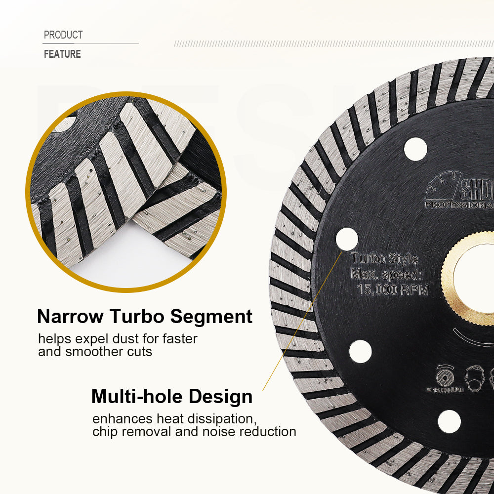 2pcs 7" 9" Turbo Blade with Multi Holes Cutting Concrete Granite Marble USA Warehouse - SHDIATOOL