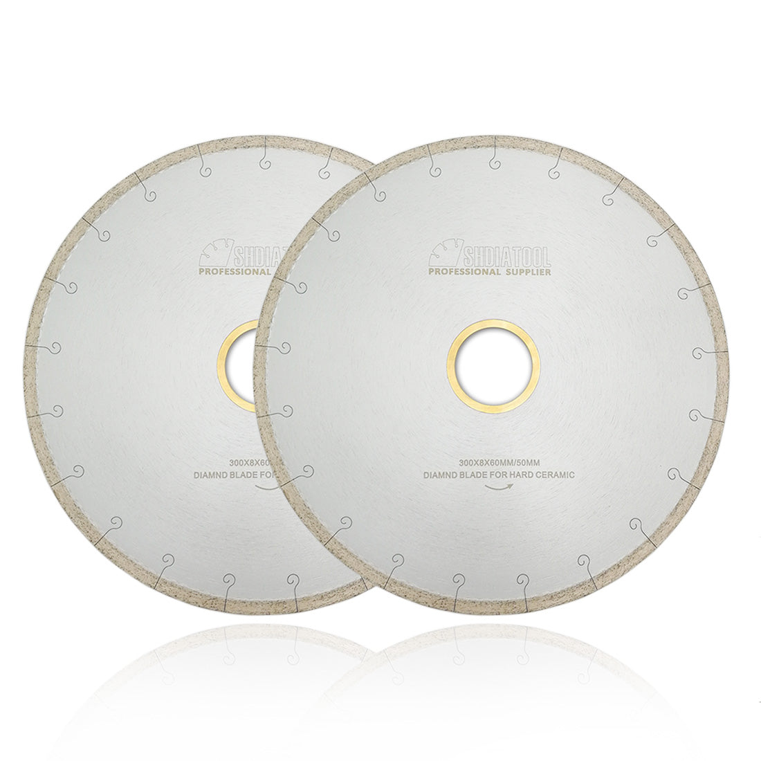 Wet Blade J-Slot Continuous Rim 2pcs 8"10"12"14"Cutting Ceramic Marble - SHDIATOOL