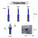 Diamond Drill Bits 4pcs/set Dia 6mm Core Bits Triangle Shank+20mm Chamfer Bit Granite Marble Ceramic Vacuum Brazed Hole Saw