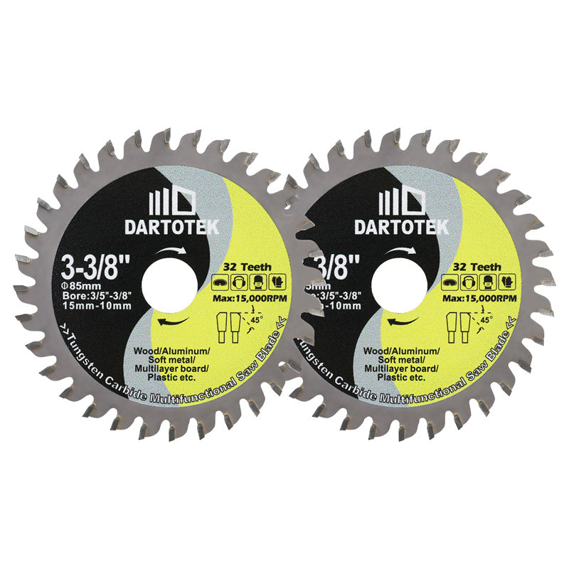 DARTOTEK 1/2/3Pcs Dia 85/165/216mm TCT Hard alloy Cutting Disc Circular Saw Blade For Cutting Wood Aluminium Copper Metal Disc Cutter