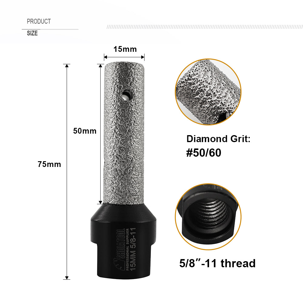 15mm Diamond Finger Bits for Porcelain Hard Ceramic Marble US warehouse 5/8-11 Thread