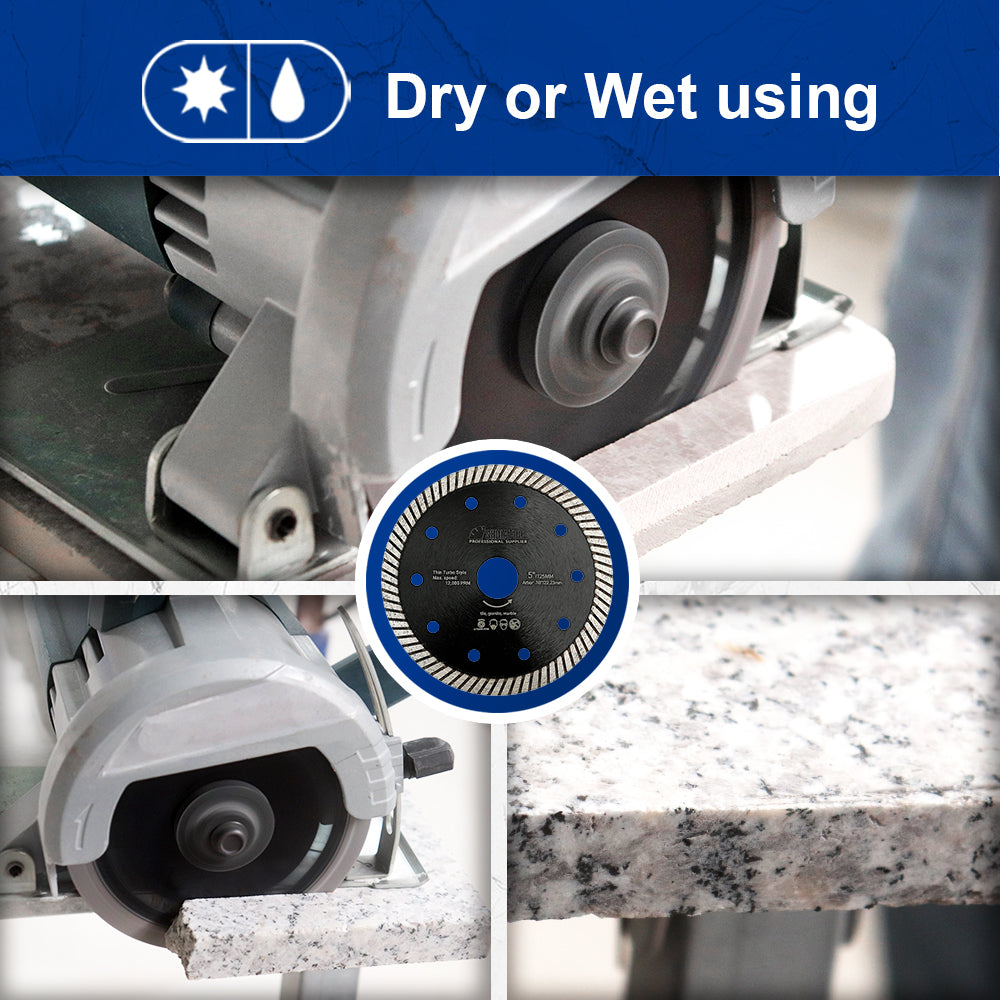 SHDIATOOL 1/5pcs Turbo Diamond Saw Blade 4" 4.5" 5‘’ Ceramic Tile Granite Marble US Warehouse