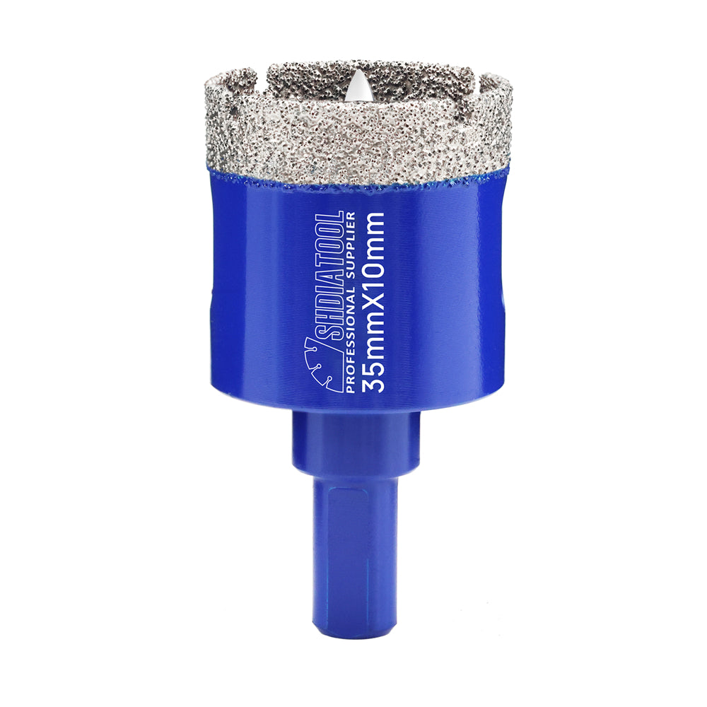 Shdiatool 1/2/3pcs 20-68mm Vacuum Brazed Triangle Shank Drill Bit with Postion Drill Bit for Ceramic Tile Marble Granite