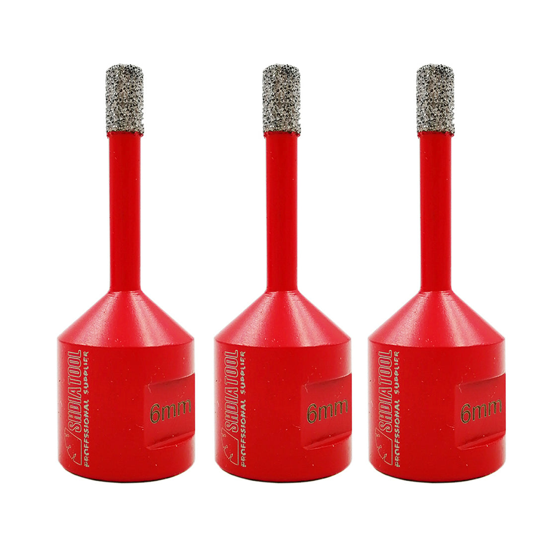 3pcs/set Red Dry Diamond Drill Bits for Porcelain Tile Stoneware Granite M14 thread - SHDIATOOL