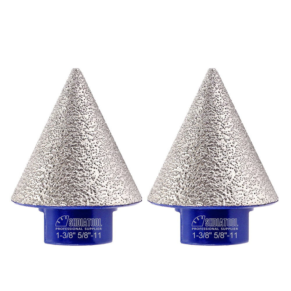 SHDIATOOL Diamond Beveling Chamfer Bits 5/8-11 or M14 or M10 Thread for Granite Marble Tiles Existing Holes Enlarging Polishing Shaping Dia 20/35/50/75mm - SHDIATOOL