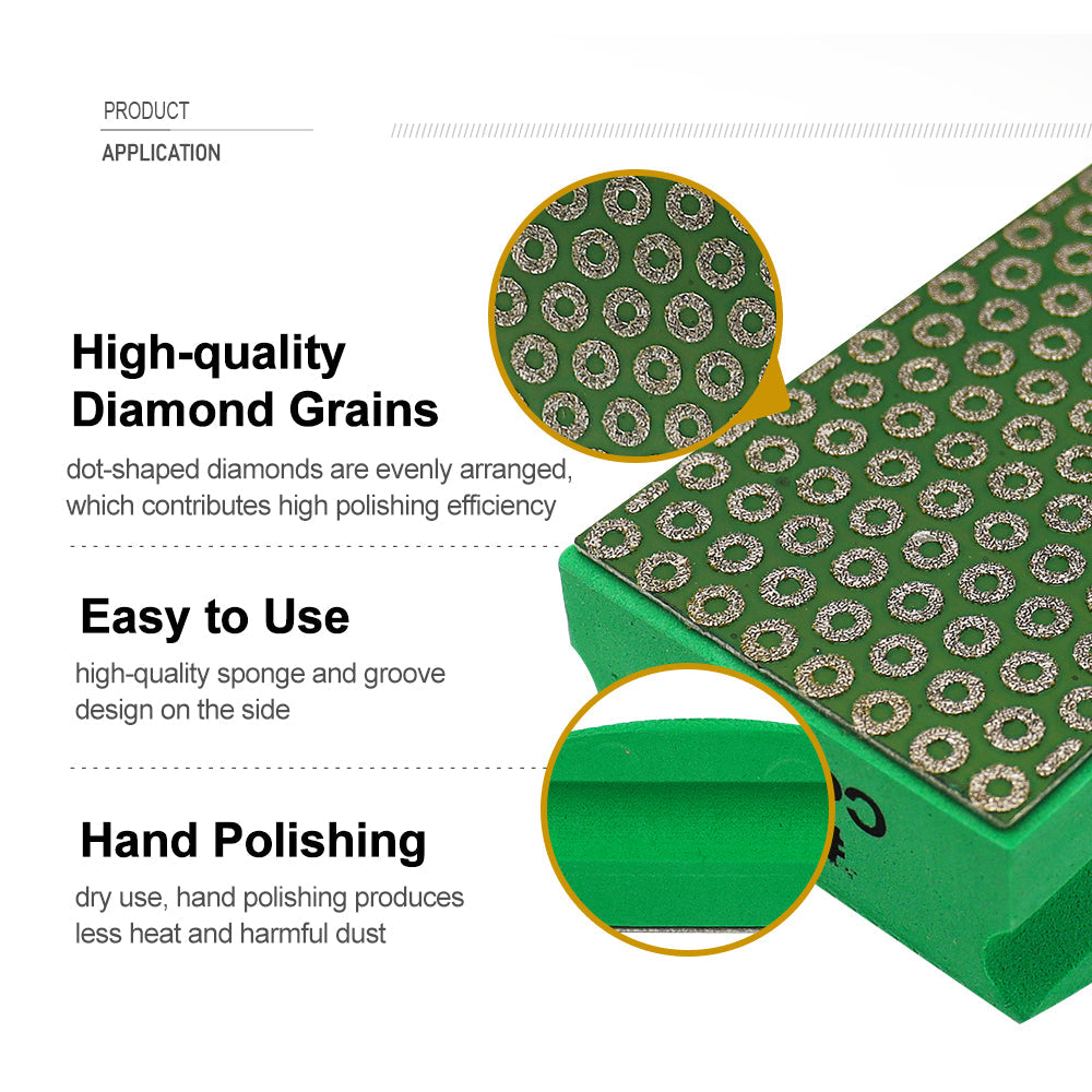 Diamond Hand Polishing Pad 90X55MM for Granite Marble Glass Concrete - SHDIATOOL