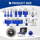 Shdiatool Diamond Core Drill Bits 12pcs/Kit Ceramic Tile Hole Saw Set