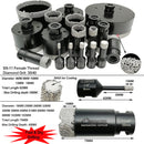 17pcs/set Porcelain Tile Diamond Core Drill Bits 5/8-Inch-11 Thread from 1/6 Inch to 4 Inch - SHDIATOOL