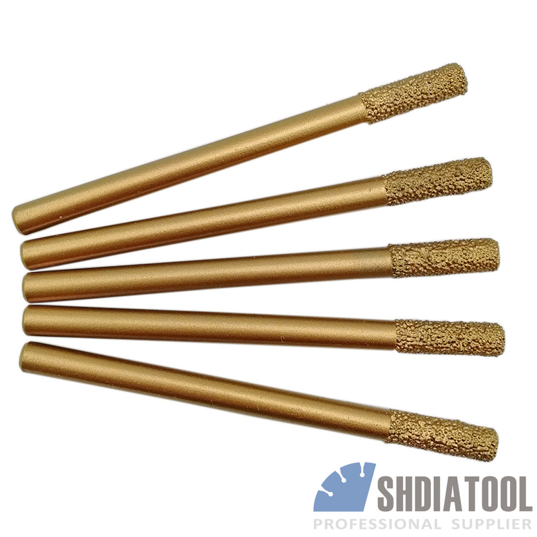 5pc CNC Vacuum Brazed Diamond Flat-end straight knife Engraving Bits for marble - DIATOOL