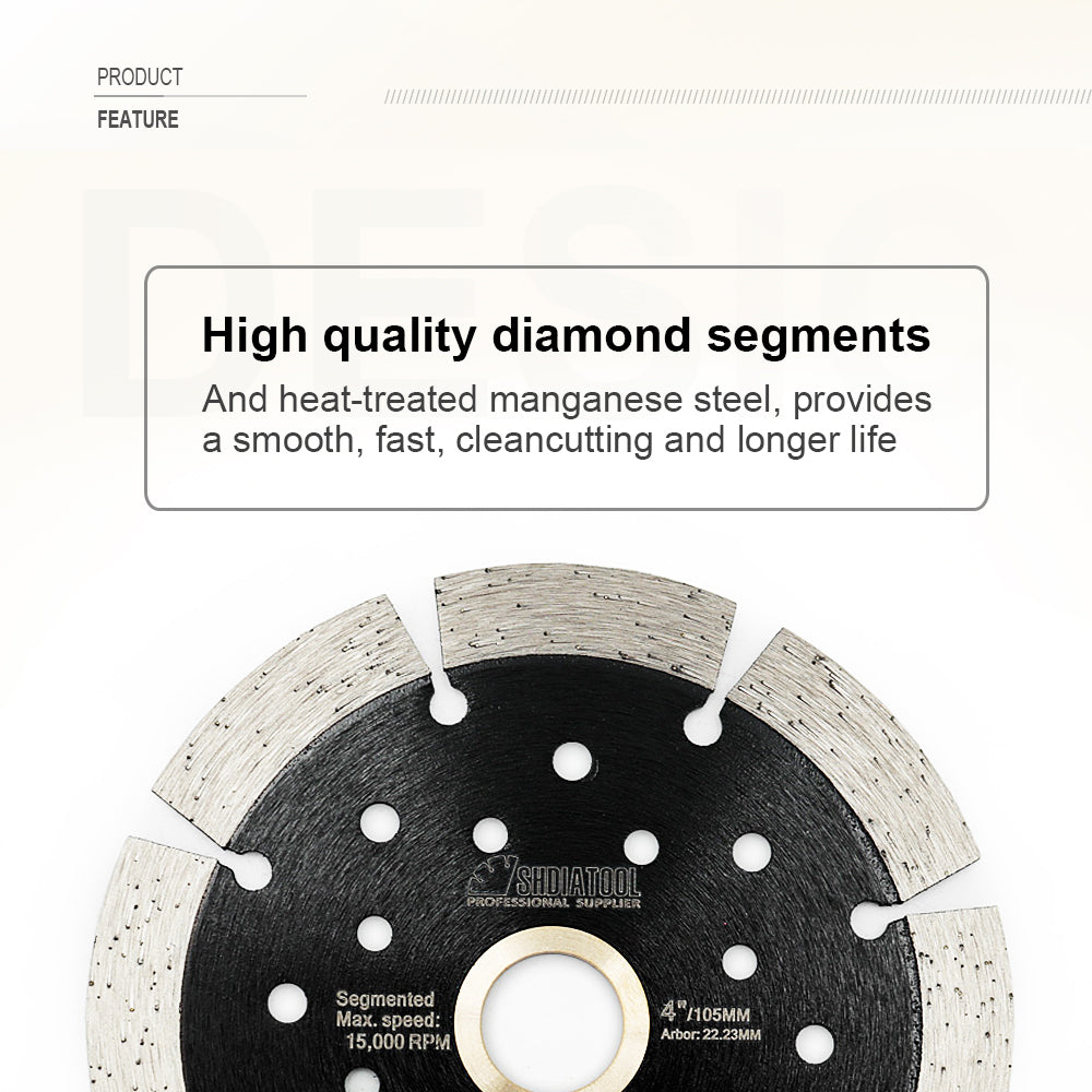 SHDIATOOL Concrete Diamond Segmented Saw Blade with Multi Holes Cutting Granite Marble - SHDIATOOL
