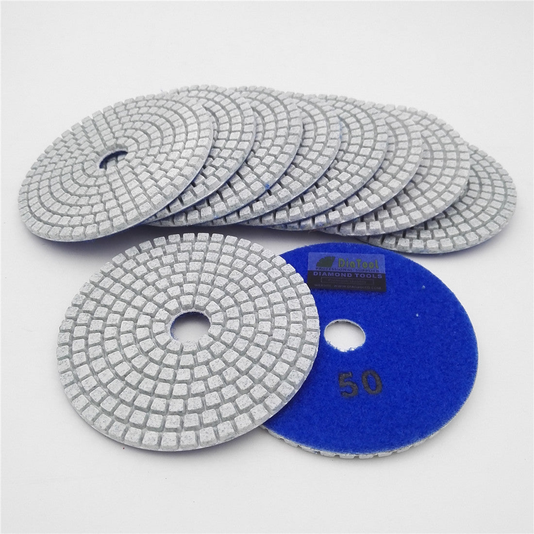 10pcs/set 4" Professional Wet Diamond Polishing Pads for Marble Granite White Resin Bond - SHDIATOOL