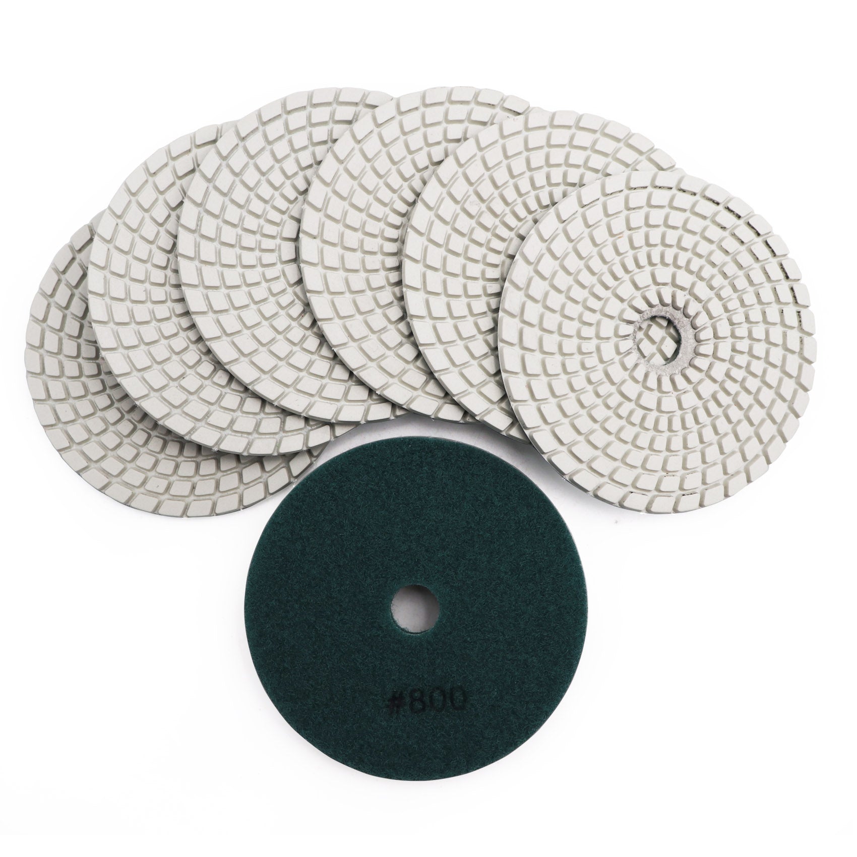 SHDIATOOL Diamond Polishing Pads for Marble Granite Dia 4"/100mm 7pcs/set - SHDIATOOL