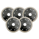 5pcs/set Ultra Thin Diamond Turbo Blades Cutting Ceramic Tile Granite SHDIATOOL Diameter 4.5" 5" BE warehouse - SHDIATOOL