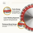 SHDIATOOL Turbo Segmented Professional Laser Welded Diamond Blade for Reinforced Concrete Dia 14 inch - SHDIATOOL