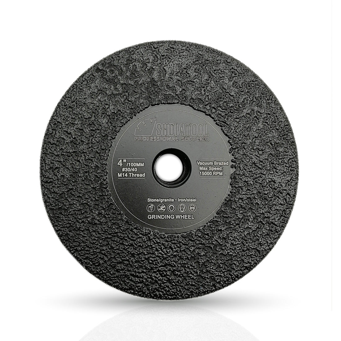 SHDIATOOL Vacuum Brazed Diamond Flat Grinding Wheel M14 Thread - DIATOOL